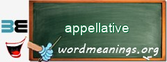 WordMeaning blackboard for appellative